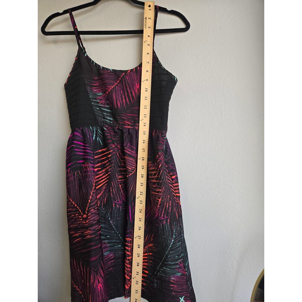 Hurley Tropical Palm Leaf Print Smocked Mini Sundress Casual Skater Size XS - Picture 7 of 8